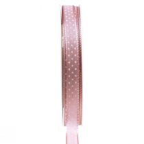 Article Ruban cadeau ruban décoratif à pois vieux rose 10mm 25m