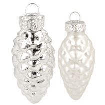 Article Cônes mixtes en verre argenté 5 cm 14 pièces