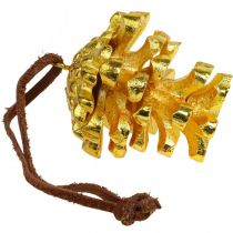 Article Pomme de pin décoration cônes à suspendre Doré H6cm