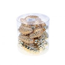 Article Cone mix en verre doré 5cm 14pcs