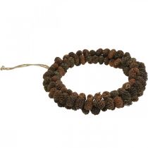 Article Couronne de cône cône d'aulne couronne décorative à suspendre nature Ø25cm