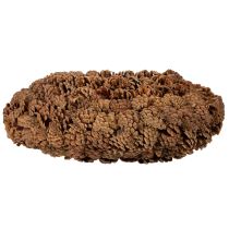 Article Pot rond en pomme de pin, 38 cm ; pot rond en pomme de pin, brun naturel, fabriqué à partir de pommes de pin, 38 cm x 14 cm