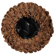 Article Pot rond en pomme de pin, 38 cm ; pot rond en pomme de pin, brun naturel, fabriqué à partir de pommes de pin, 38 cm x 14 cm