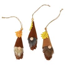 Article Pendentif gnome cône décoration gnome automne gnome H10cm 6 pcs