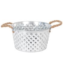Article Bol décoratif en zinc, métal avec anse en corde, Ø 22 cm H 12 cm