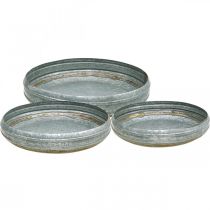 Bol zinc bol métal rouille antique Ø40/46/52cm lot de 3