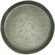 Assiette décorative plaque zinc plaque métal anthracite or Ø28cm