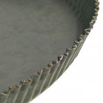 Assiette décorative plaque zinc plaque métal anthracite or Ø28cm