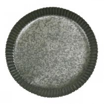 Article Assiette décorative plaque zinc plaque métal anthracite or Ø24cm