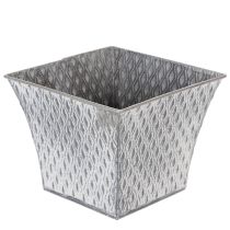 Article Pot en zinc à motif losanges, H15cm