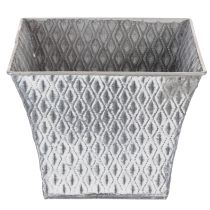 Article Pot en zinc à motif losanges, H15cm
