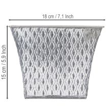Article Pot en zinc à motif losanges, H15cm