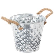 Article Pot en zinc avec anses en corde Ø14,5 cm H13 cm