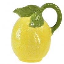 Article Vase citron cruche décorative en céramique jaune citron H18,5cm