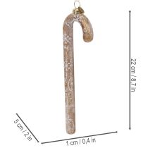 Article Ornement en verre en forme de canne à sucre, décoration de sapin de Noël nostalgique, 22 cm