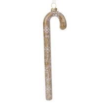 Article Ornement en verre en forme de canne à sucre, décoration de sapin de Noël nostalgique, 22 cm