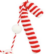 Article Guirlande décoration canne en bonbon Noël rouge blanc L120cm