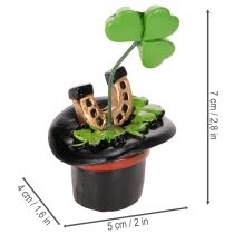 Article Trèfle et scarabée porte-bonheur en haut-de-forme, 7 cm, lot de 3