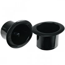 Article Cylindre décoratif, décoration de Nouvel An, chapeau pour plantation, jardinière de Nouvel An, noir, H 5 cm, L 8 cm, lot de 20