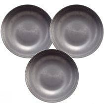Article Bol gris mat élégant 37 cm - surface texturée, polyvalent pour la décoration - 3 pièces