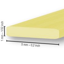 Article Fil plat aluminium doré 5mm 10m
