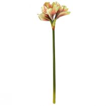 Article Fleur d'amaryllis artificielle rose et jaune - 66 cm - idée cadeau idéale et décoration élégante pour intérieur