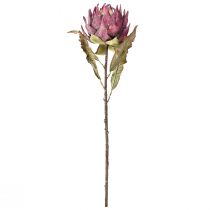 Article Artichaut Artificiel Grande Fleur Artificielle Aspect Sec Violet 76cm