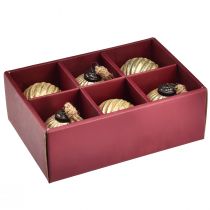 Article Boules de sapin boules de Noël dorées verre Ø7cm H7,5cm 6pcs