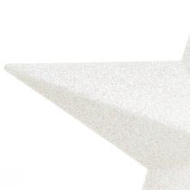 Article Cime de sapin blanche étincelante 19 cm - incassable et scintillante, parfaite pour des décorations de Noël élégantes