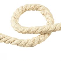 Article Cordon décoratif en coton crème Ø6mm 5m chacun 2pcs