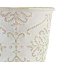 Article Jardinière cache-pot en céramique blanc Ø7cm H8cm 4pcs