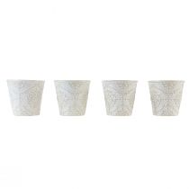 Article Jardinière cache-pot en céramique blanc Ø7cm H8cm 4pcs
