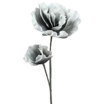 Article Fleurs en mousse Grandes fleurs artificielles en mousse Gris 85 cm 2 pièces