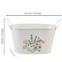 Article Coupe à fleurs en métal, cache-pot, 27×16×15,5 cm