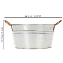 Article Coupe à fleurs ronde avec anses, coupe en métal Ø17,5 cm H9 cm