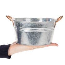 Article Coupe à fleurs ronde avec anses, coupe en métal Ø17,5 cm H9 cm