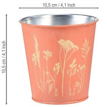 Article Pot de fleurs à décor floral, jaune abricot, Ø 10,5 cm H 10,5 cm