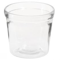 Article Pot de fleurs jardinière en verre transparent Ø11cm H10.5cm 2pcs