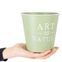 Article Pot de fleurs en zinc, vert menthe, Ø15cm, H13,5cm