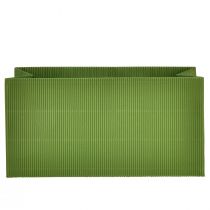 Article Jardinière Longue Nervurée Vert Olive Vert 24x12cm 6 pcs