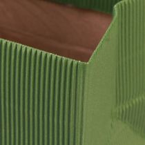 Article Pot de fleur papier nervuré vert olive 12cm 6 pcs