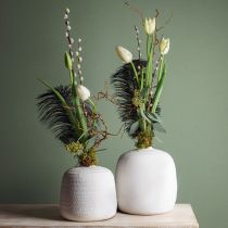 Article Vase à fleurs, vase en céramique, vase décoratif blanc Ø19cm H18cm