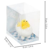 Article Décoration de Pâques : poussin en chenille dans la baignoire, jaune, 9 cm