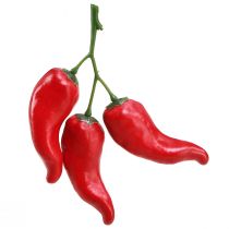 Article Piment rouge nourriture factice 9cm sur branche 3 pcs