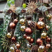 Article Boules de sapin de Noël en plastique doré 8cm 6pcs