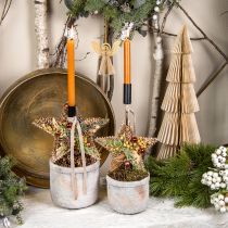 Article Décorations de sapin de Noël, décorations de l&#39;Avent, pendentifs étoiles dorés L15cm 8 pcs