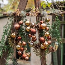 Article Décorations pour arbres de Noël décoration flocon de neige en bois vert 10cm 12 pcs