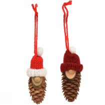 Article Décoration d'arbre de Noël gnome cône gnome rouge 9cm 12pcs
