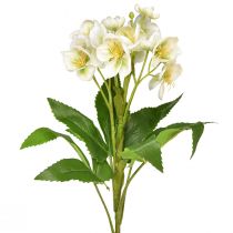 Article Roses de Noël fleurs artificielles blanches en bouquet de 18 fleurs 60cm