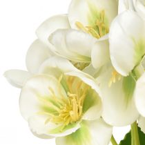 Article Roses de Noël fleurs artificielles blanches en bouquet de 18 fleurs 60cm